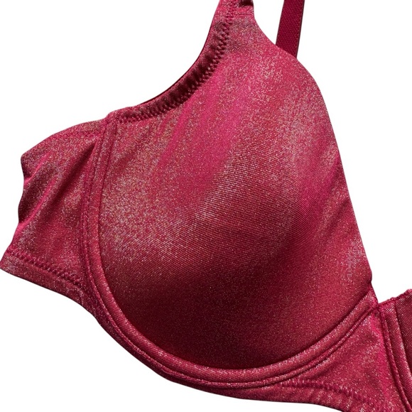 Victoria's Secret T-Shirt Bra 38B Red Metallic Adjustable Straps Supportive - Picture 2 of 5